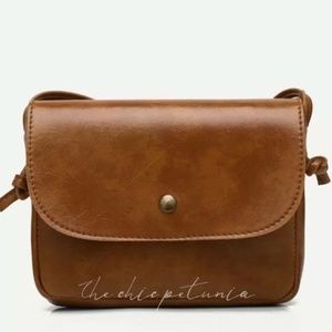 Brown Faux Leather Crossbody